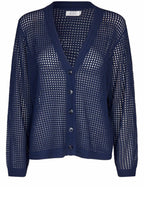 Larkena Navy Blazer Open Weave Cardigan