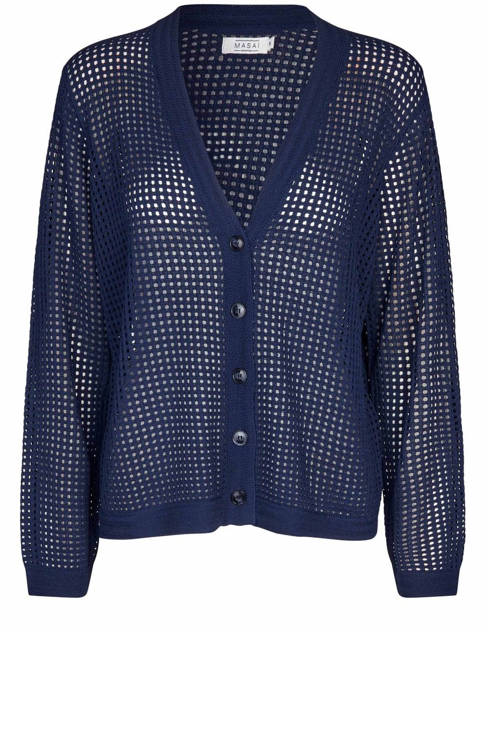 Larkena Navy Blazer Open Weave Cardigan