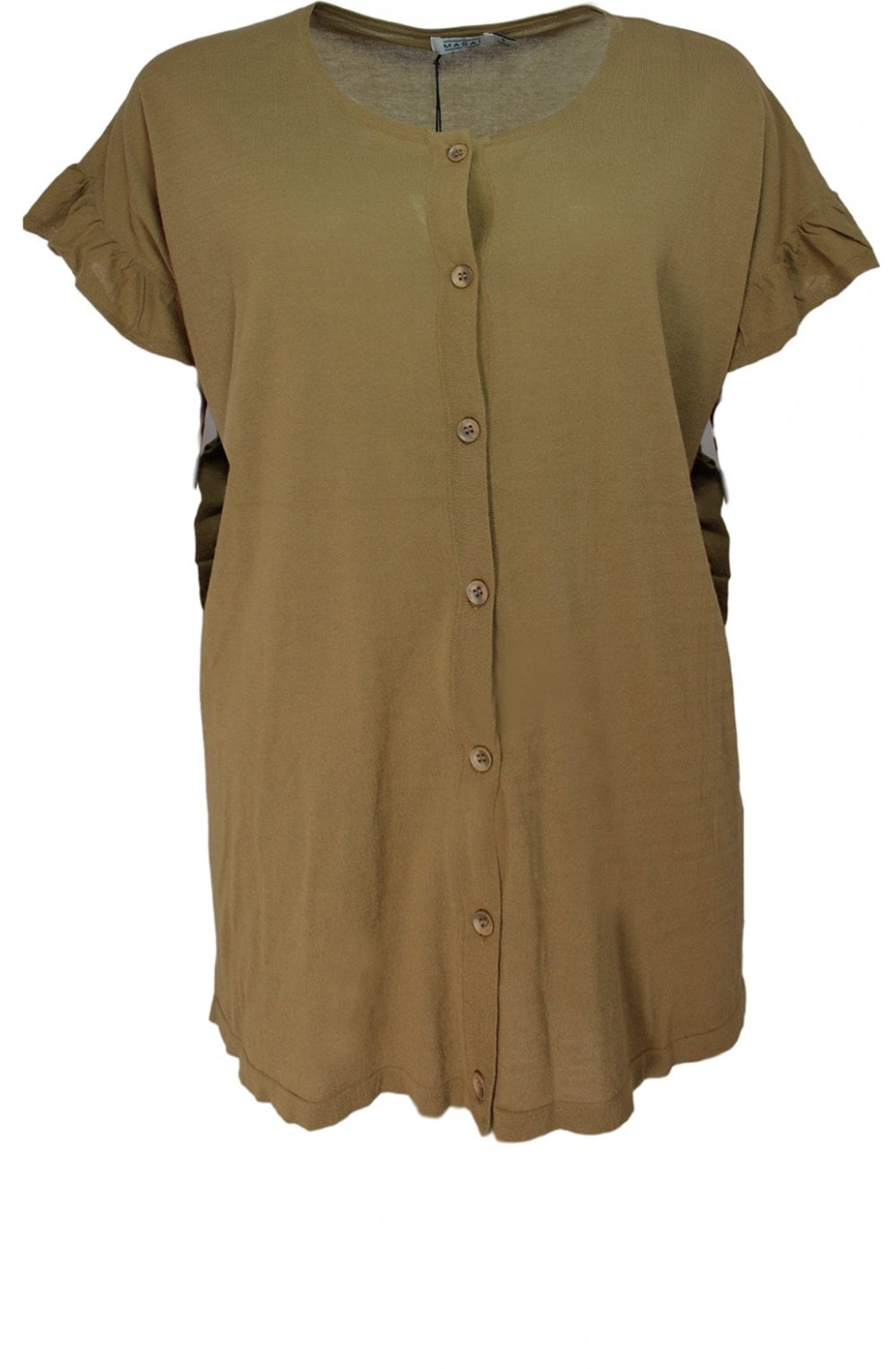 Latoya Khaki Frilled Edged Cardigan