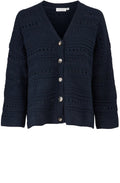 Laurina Navy Crochet Knit Cardigan