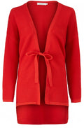 Leani Red Ribbed Knit Cardigan