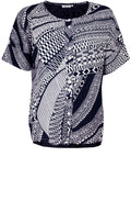 Lesha Navy Original Print Blouse
