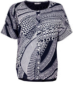 Lesha Navy Original Print Blouse