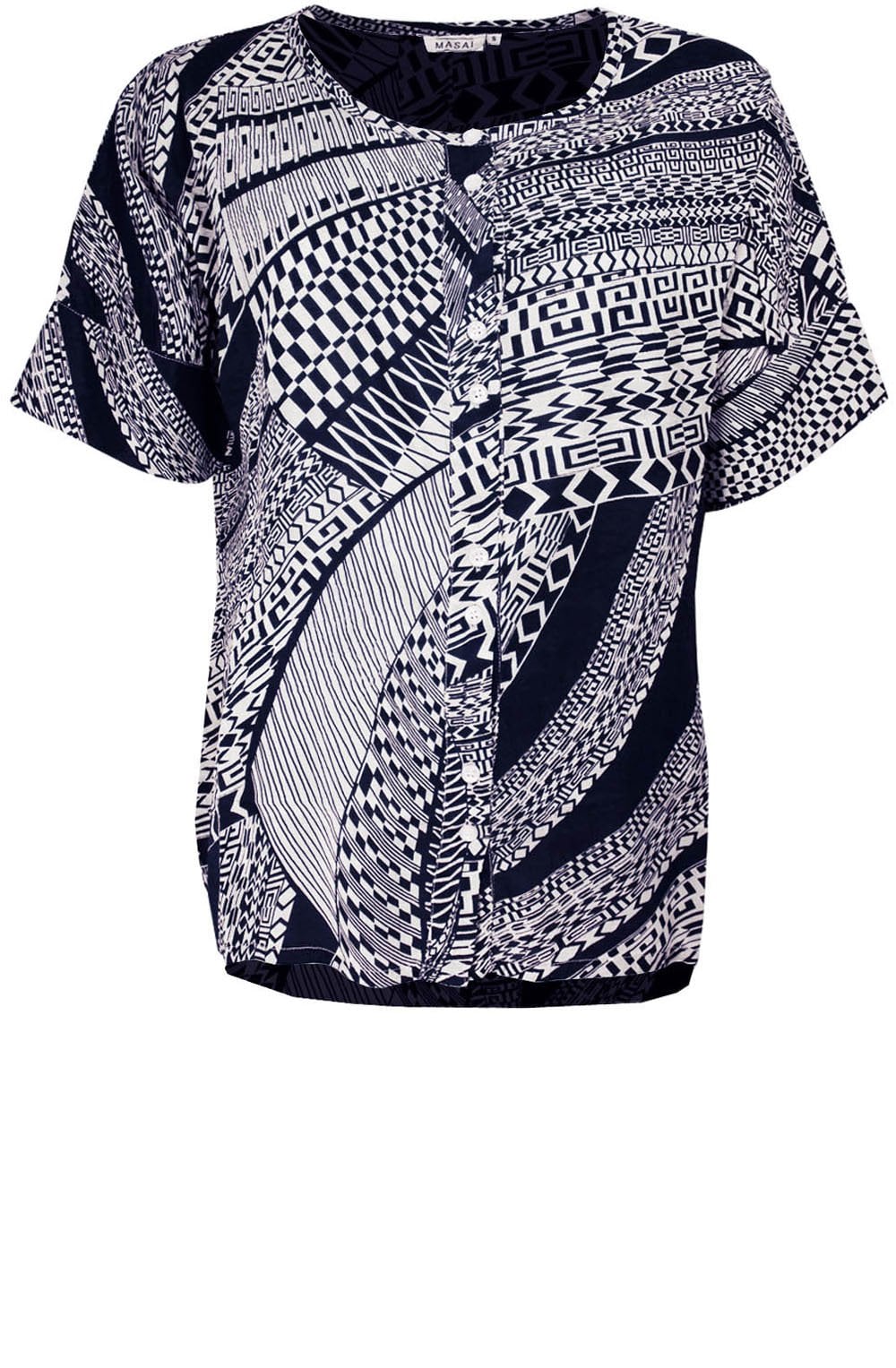 Lesha Navy Original Print Blouse