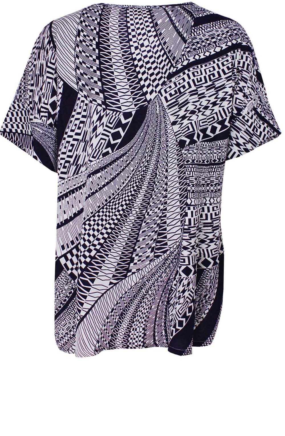 Lesha Navy Original Print Blouse
