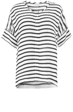Lesha Striped Black Org Blouse