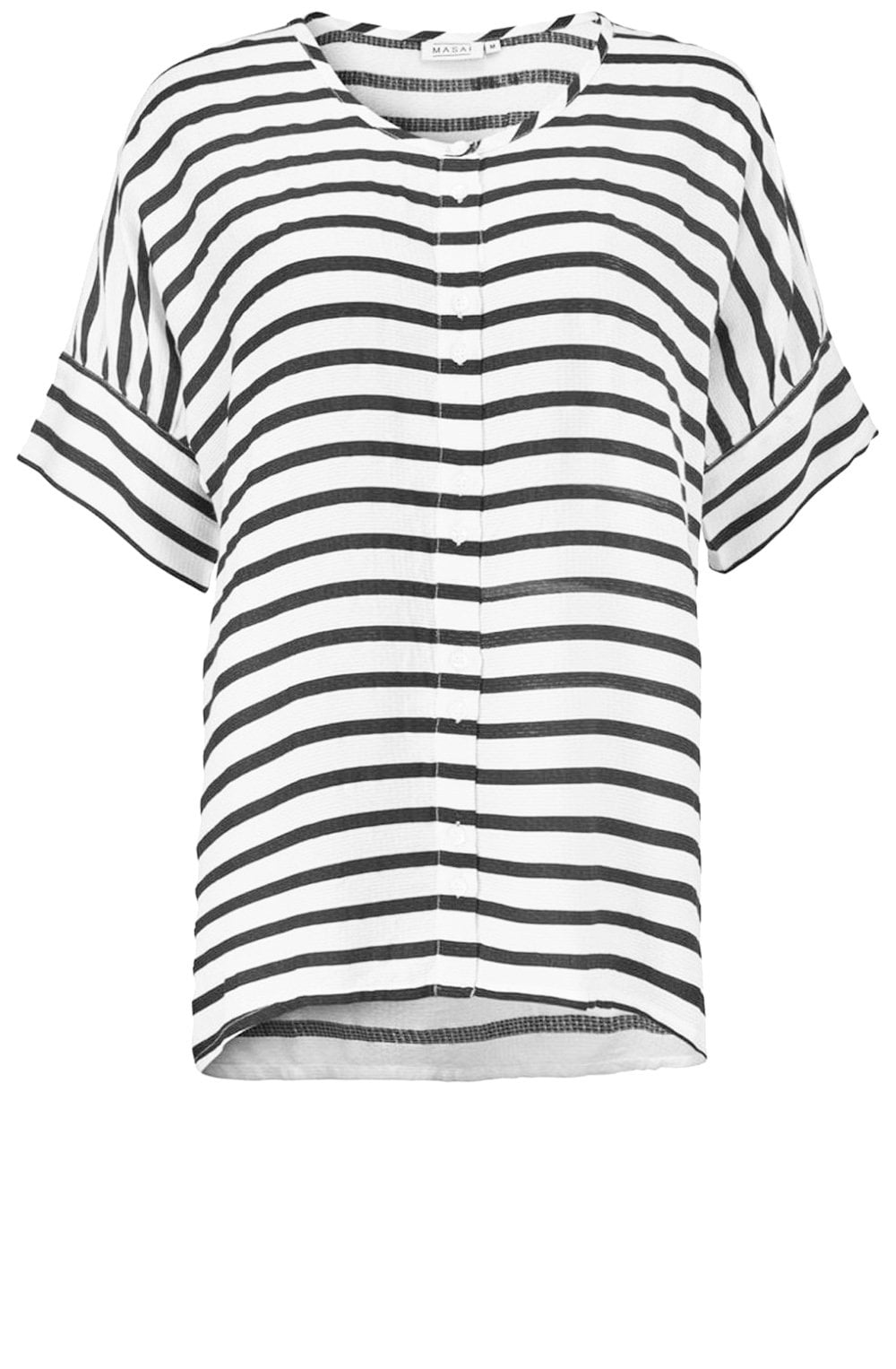 Lesha Striped Black Org Blouse