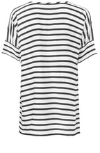 Lesha Striped Black Org Blouse