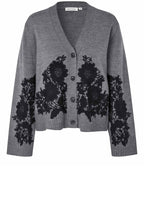 Leviane Misty Grey Lace Overlay Cardigan