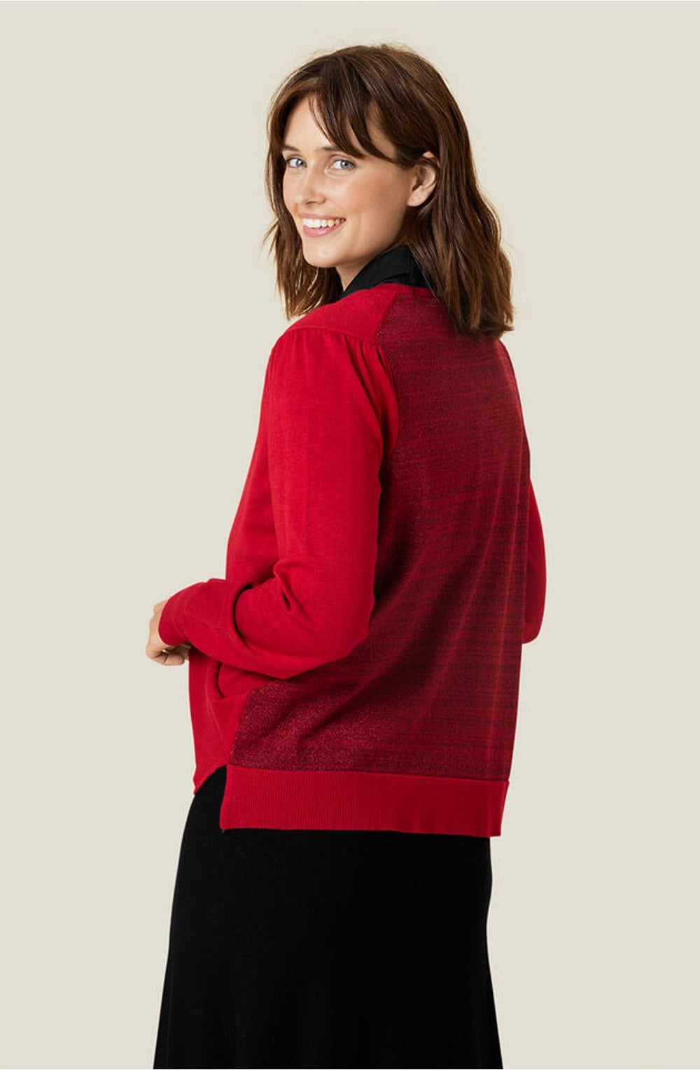 Liana Chilli Pepper Sparkle Back Cardigan