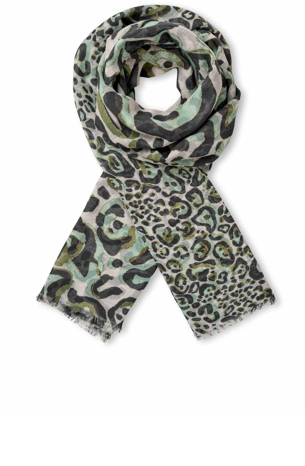 Lichen Green Animal Print Adeola Scarf