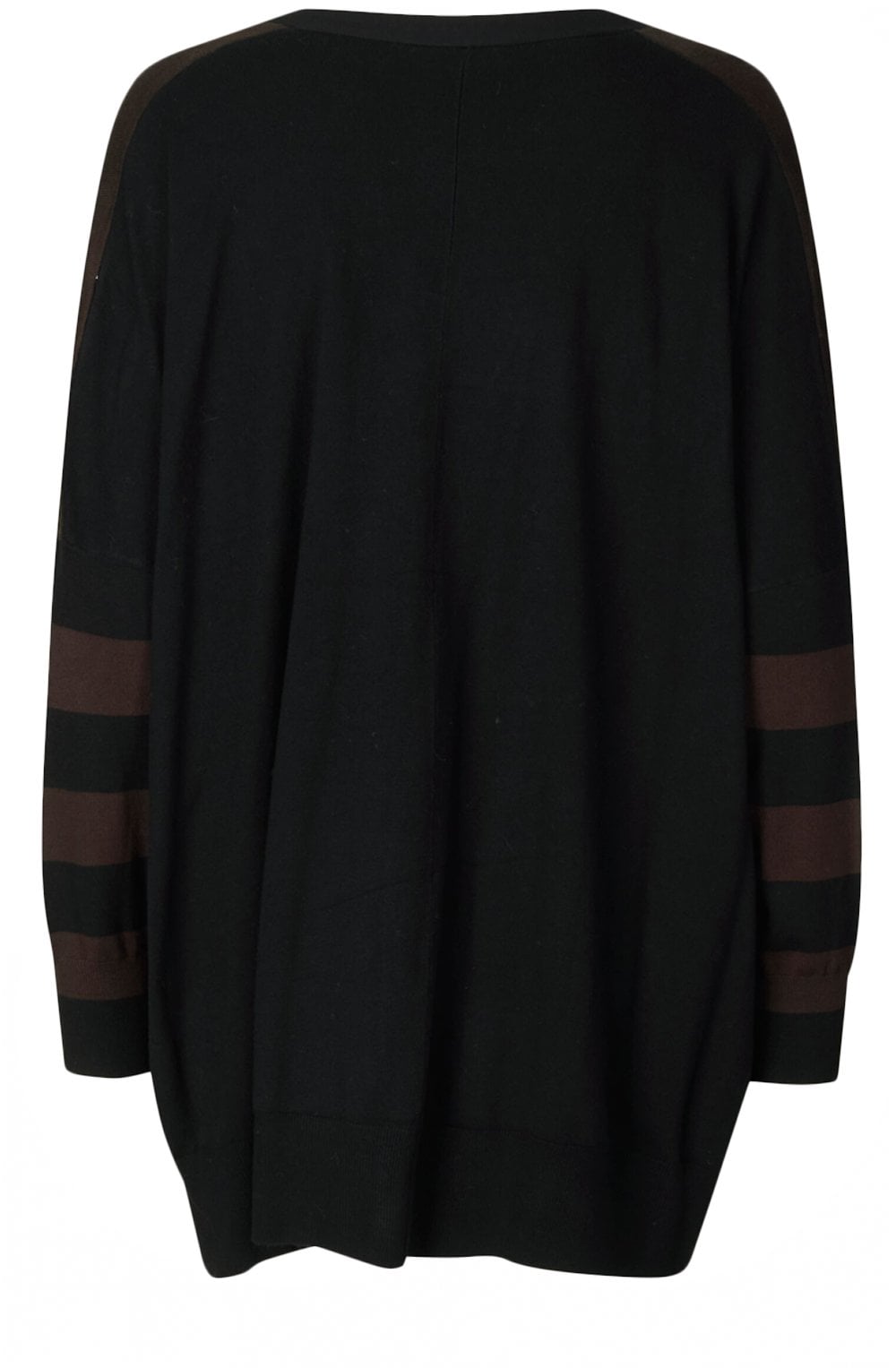 Lina Coffee Black Oversized Cardigan