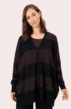 Lina Coffee Black Oversized Cardigan