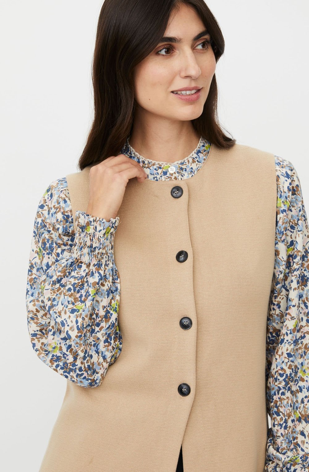 Linbine Incense Fitted Longline Waistcoat
