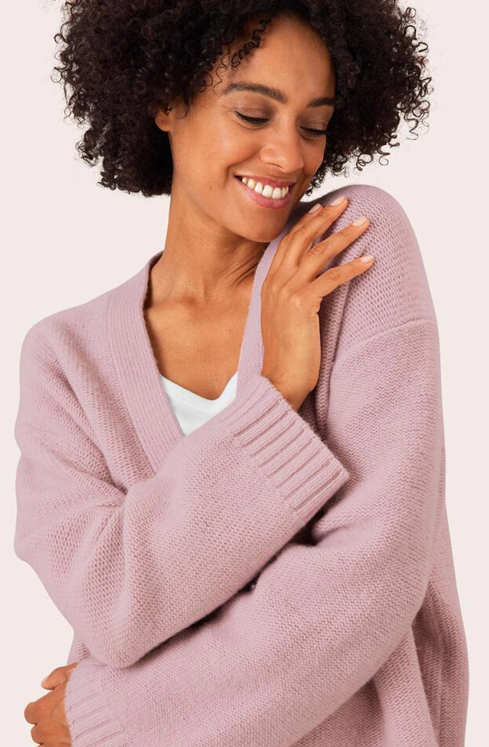 Lis Dawn Pink Relaxed Cardigan
