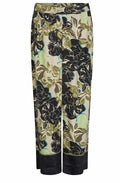 Loden Green Floral Wide Leg Pattys Trousers