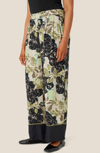 Loden Green Floral Wide Leg Pattys Trousers