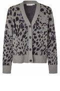 Lokina Black and Grey Animal Print Cardigan