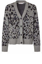 Lokina Black and Grey Animal Print Cardigan