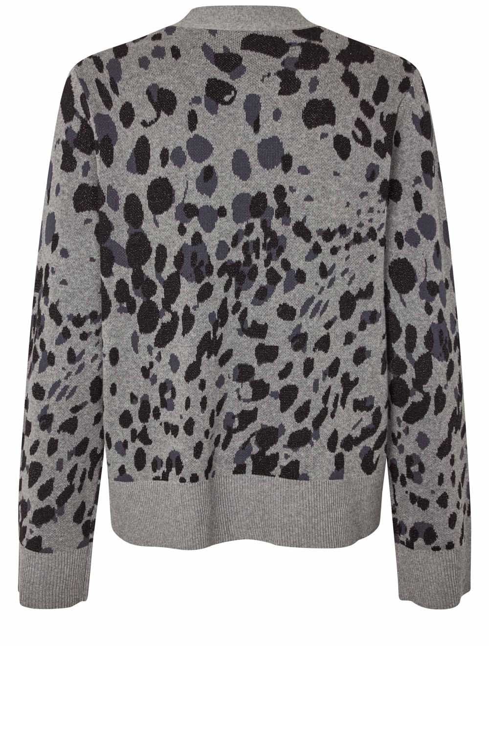 Lokina Black and Grey Animal Print Cardigan