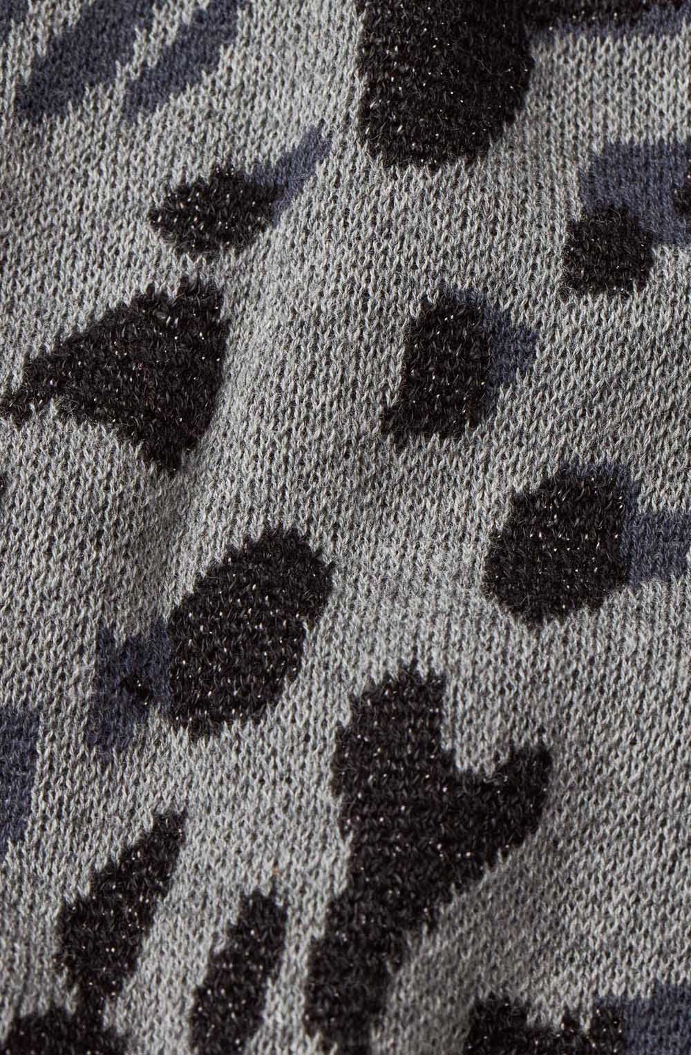 Lokina Black and Grey Animal Print Cardigan