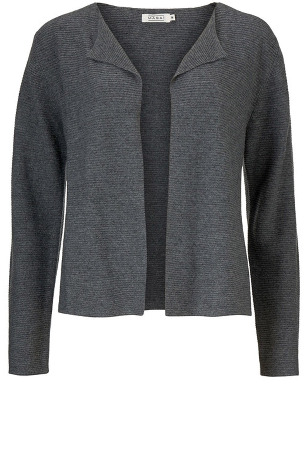 Lori Grey Ribbed Knit Cardigan