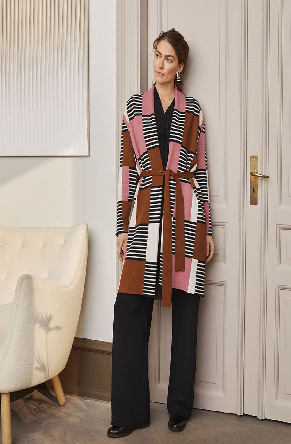 Lorika Abstract Long Cardigan