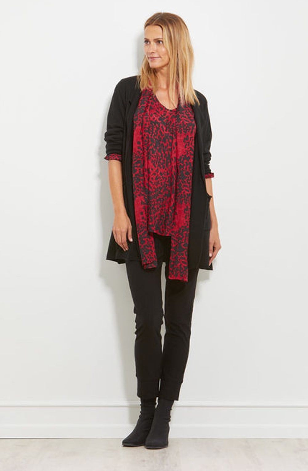Lotte Black Waterfall Cardigan