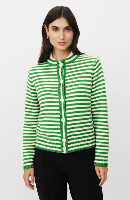 Lucanja Green Stripe Knit Cardigan