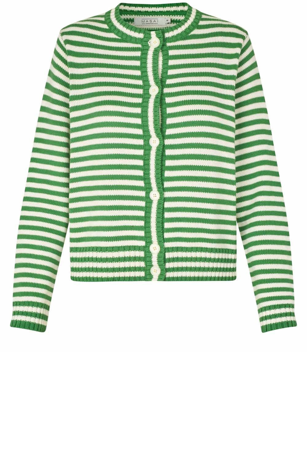 Lucanja Green Stripe Knit Cardigan