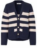 Lyrana Navy Blazer Chunky Knit Cardigan