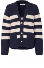 Lyrana Navy Blazer Chunky Knit Cardigan
