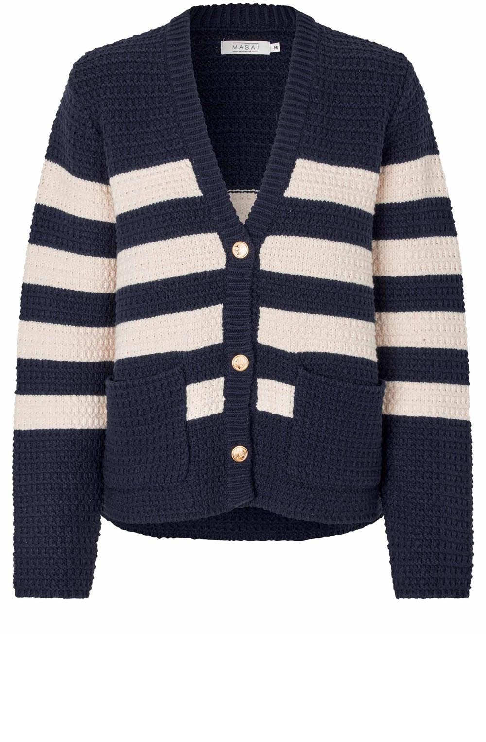 Lyrana Navy Blazer Chunky Knit Cardigan