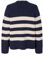 Lyrana Navy Blazer Chunky Knit Cardigan
