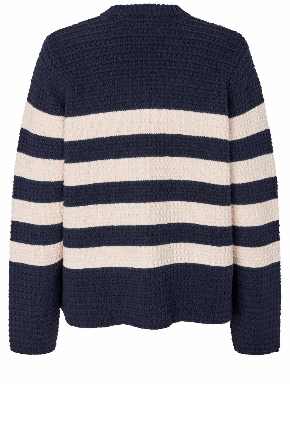 Lyrana Navy Blazer Chunky Knit Cardigan