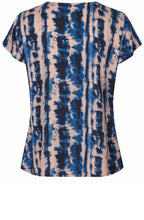 MaAla Navy Peony Button Down Blouse