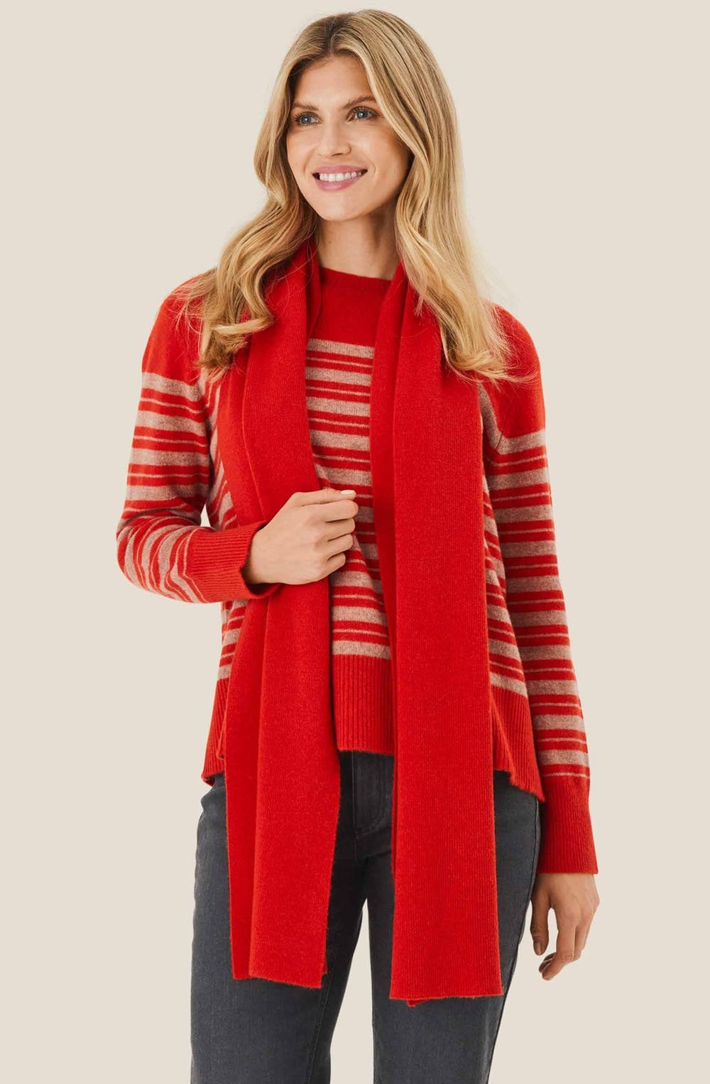 MaAlmala Spicy Orange Fine Ribbed Scarf
