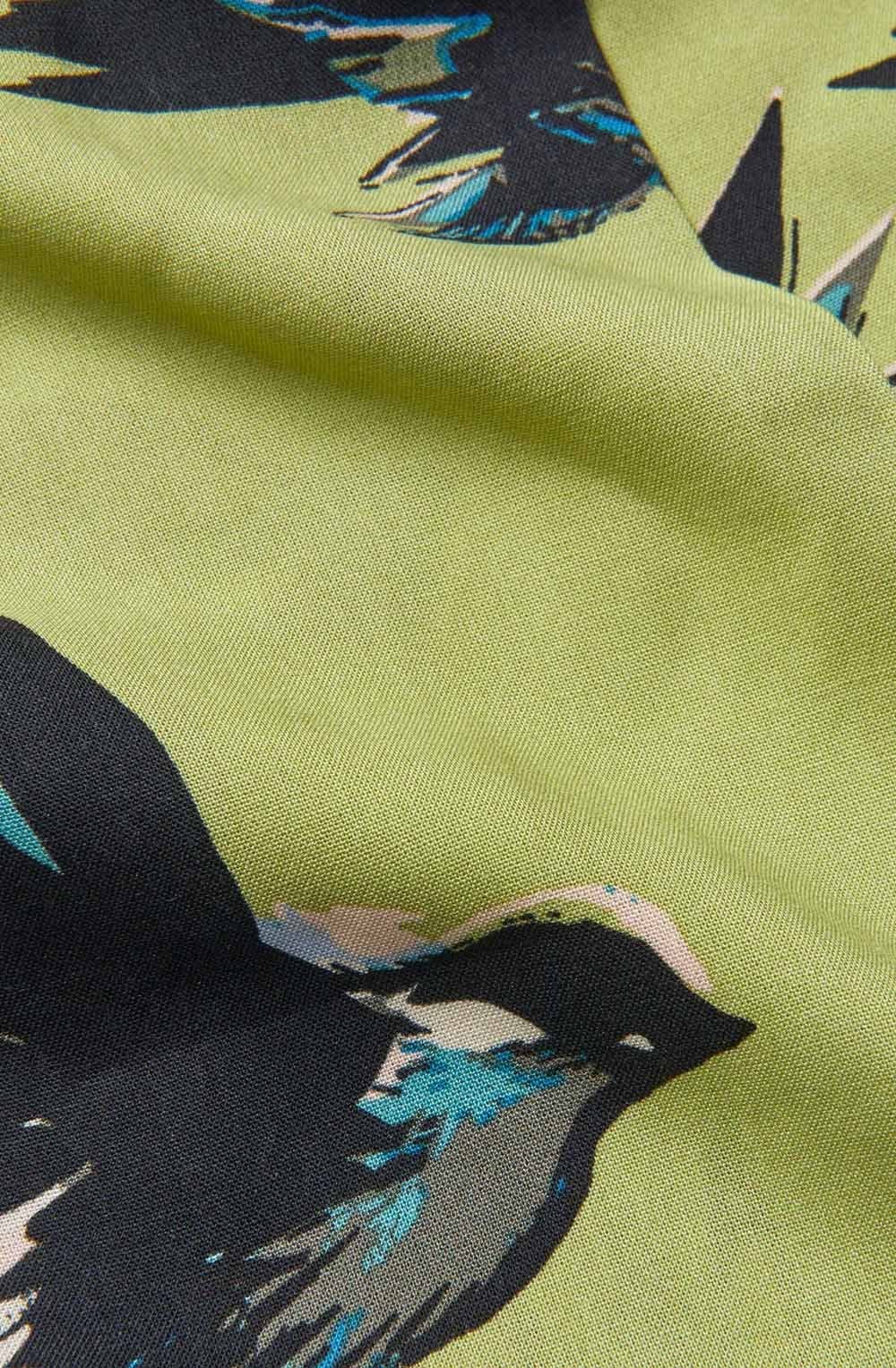 MaAlo Fern Green Bird Print Scarf