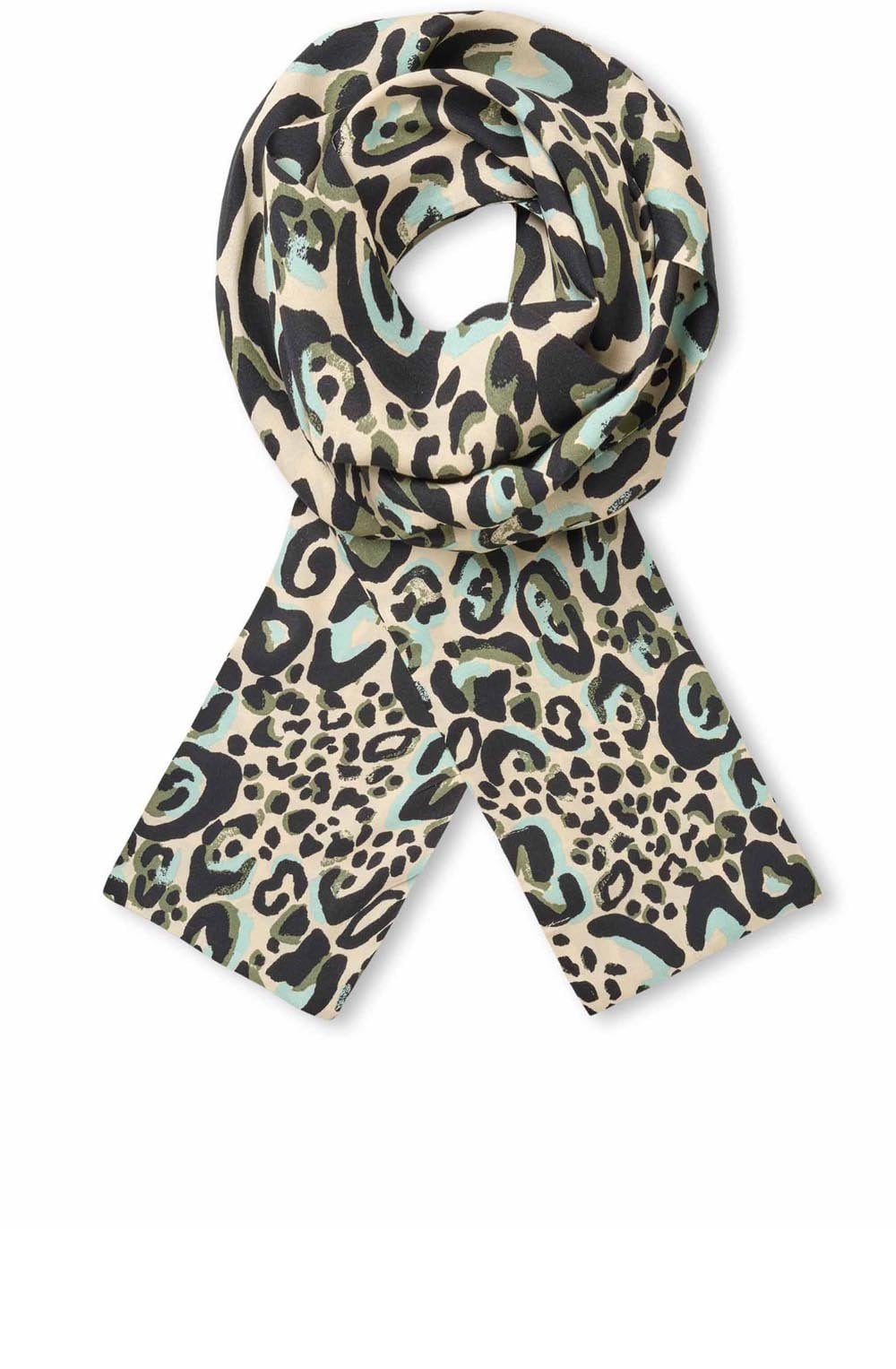 MaAlo Lichen Green Animal Print Scarf