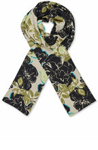 MaAlo Loden Green Floral Scarf
