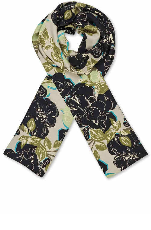 MaAlo Loden Green Floral Scarf