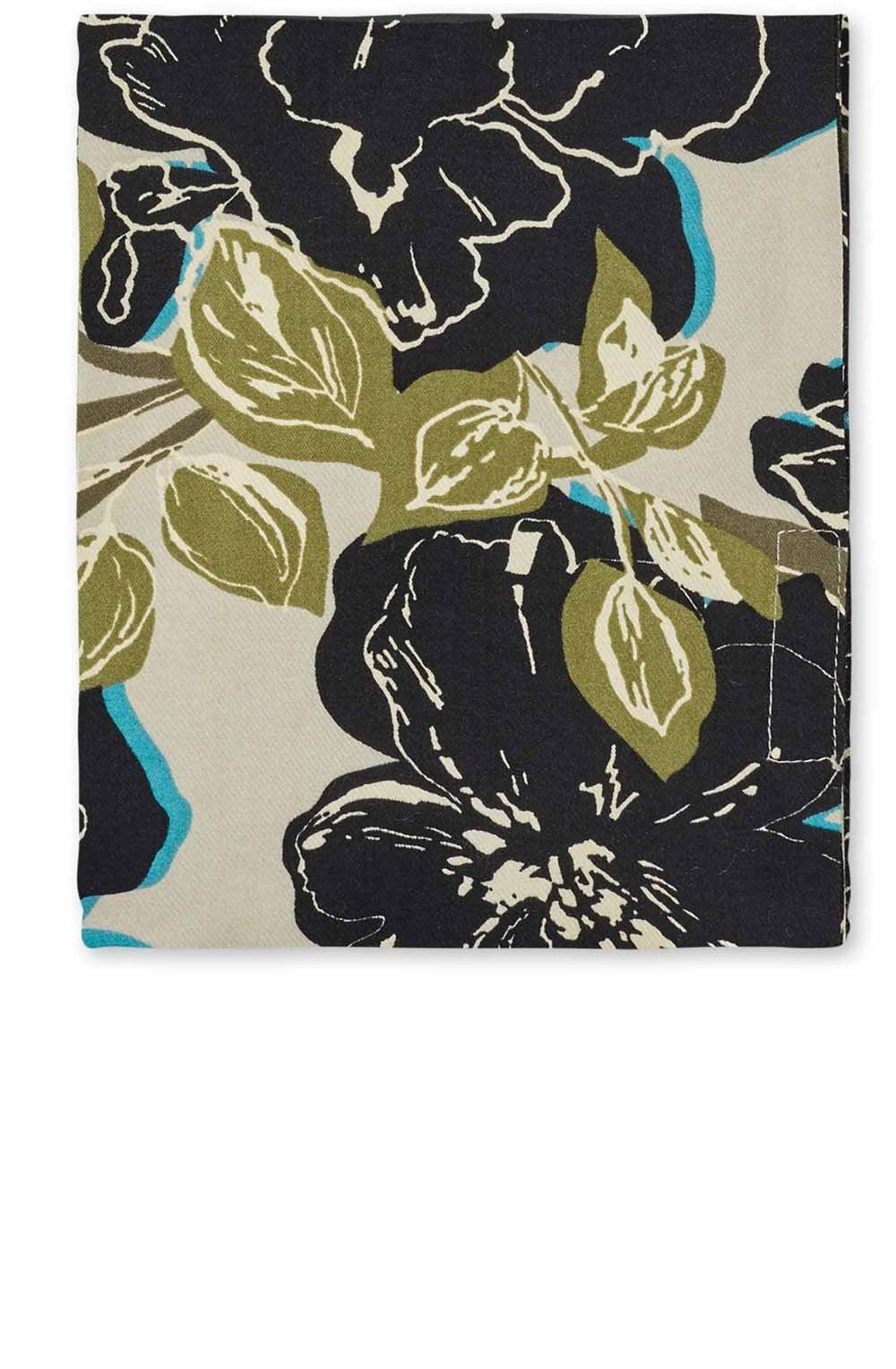 MaAlo Loden Green Floral Scarf