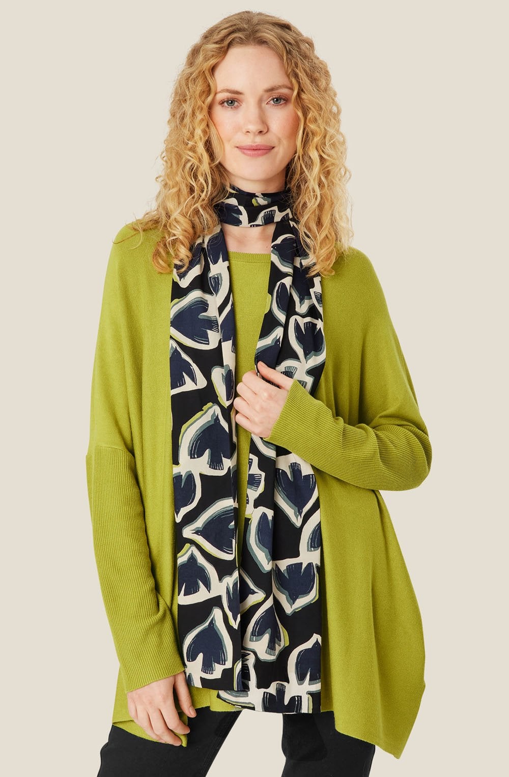 MaAlo Maritime Blue Swallow Print Scarf