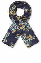 MaAlo Mood Indigo Floral Silk Touch Scarf