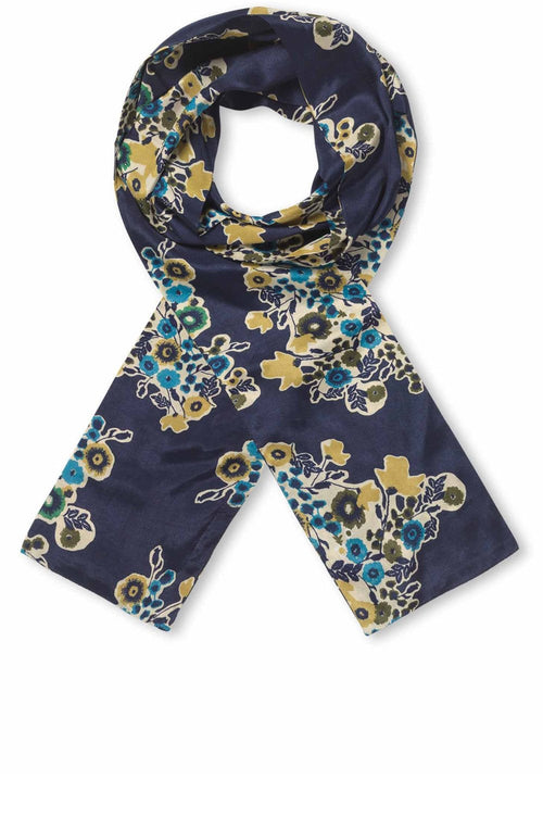 MaAlo Mood Indigo Floral Silk Touch Scarf