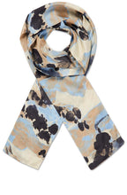 MaAlo Steel Grey and Blue Silk Touch Scarf