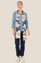 MaAlo Steel Grey and Blue Silk Touch Scarf