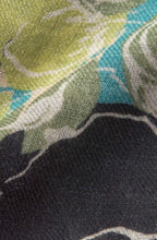 MaAranka Loden Green Floral Wool Scarf