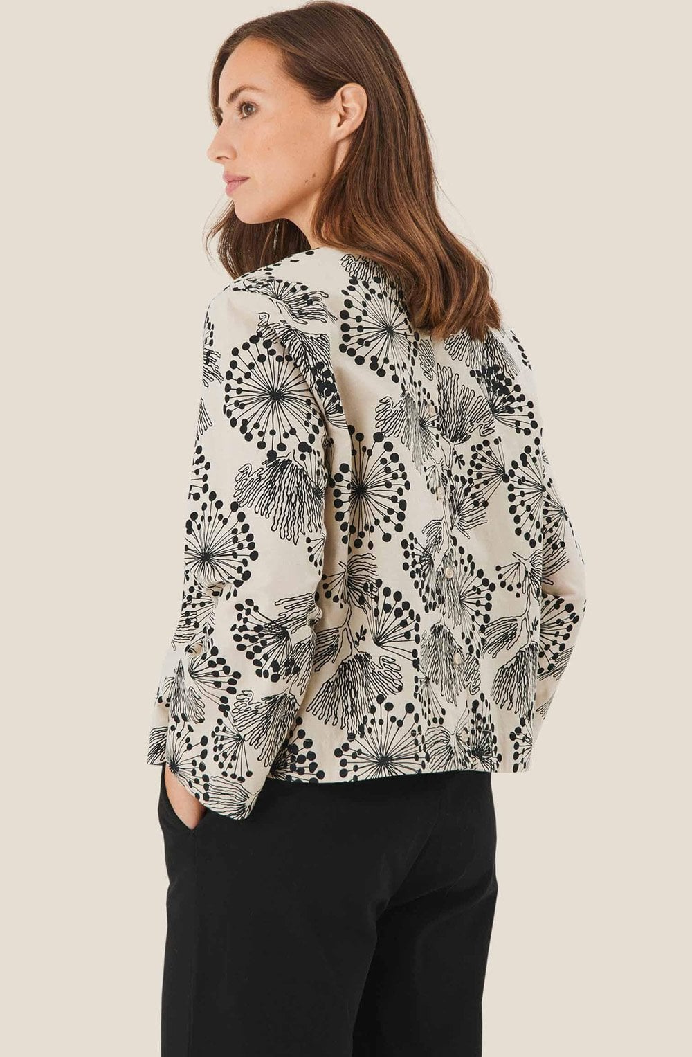 MaBalloon Fog Floral Print Blouse