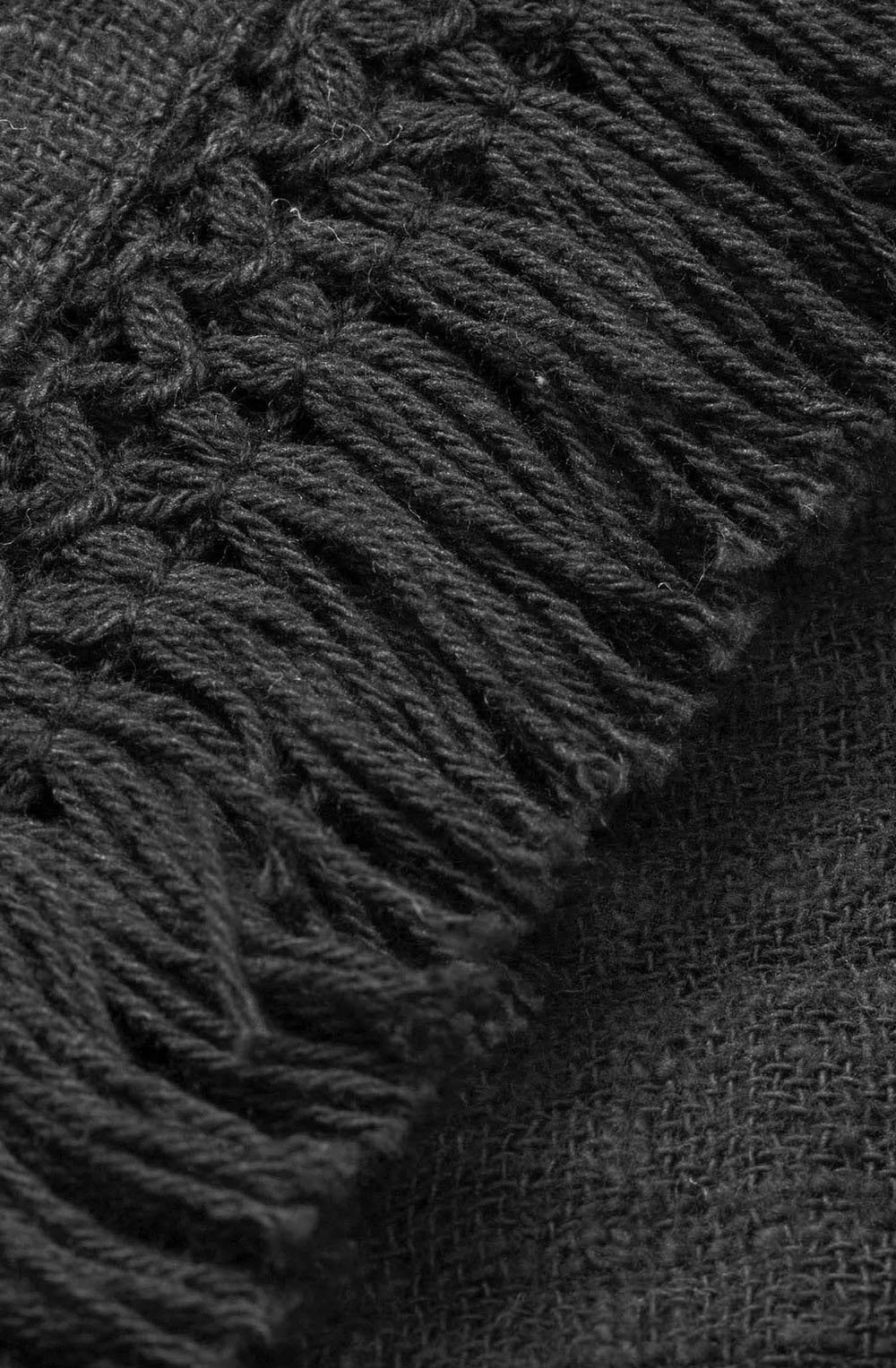 MaBasima Black Fringed Top